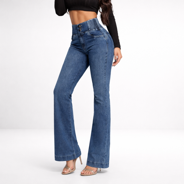 Figurbetonte High-Rise Schlagjeans