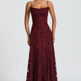 Romantic Lace-Up Maxi Gown