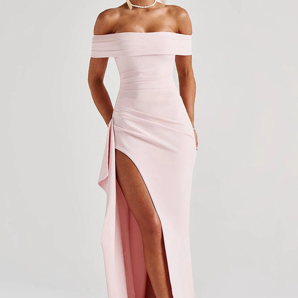 Robe élégante à épaules dénudées