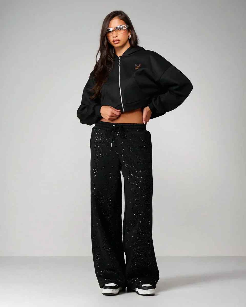 Glitzer- und Glanzhose
