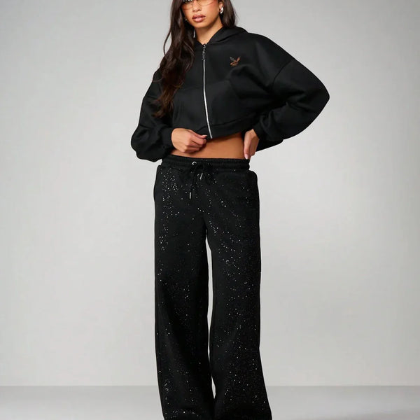 Glitzer- und Glanzhose