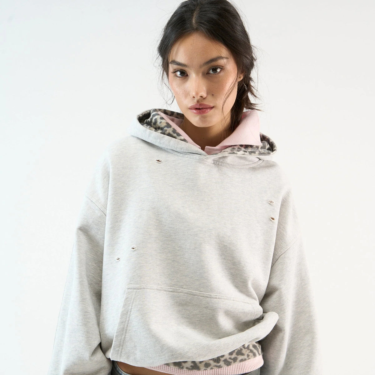Sweat à capuche léopard