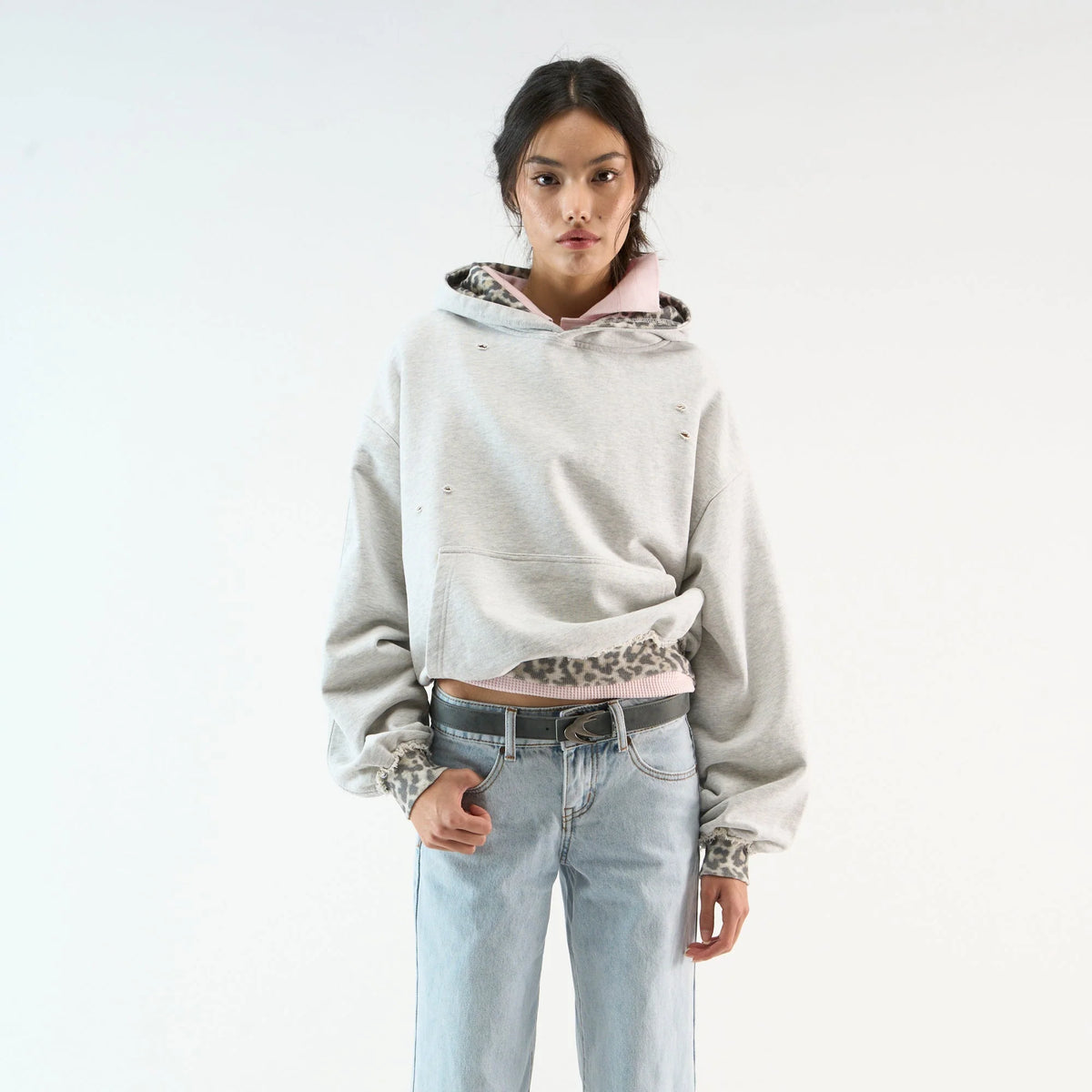 Sweat à capuche léopard