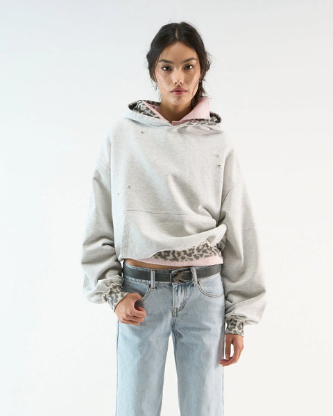 Sweat à capuche léopard