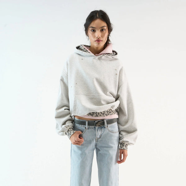 Sweat à capuche léopard