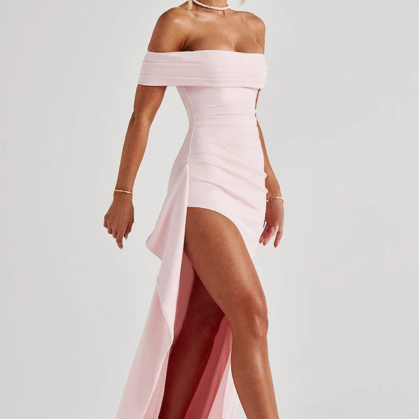 Robe élégante à épaules dénudées